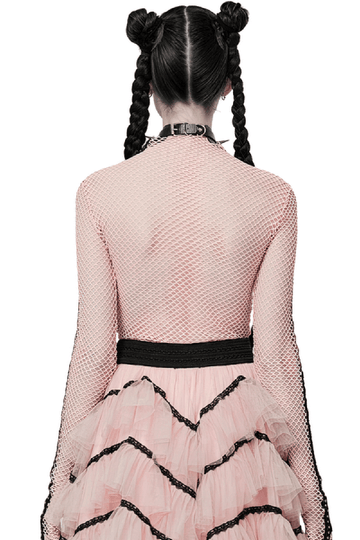 Stylish Gothic Fishnet Blouse - Sleek Cut and Flexible